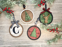 Load image into Gallery viewer, Farmhouse Round Christmas Ornament File SVG, Holiday glowforge, LuckyHeartDesignsCo