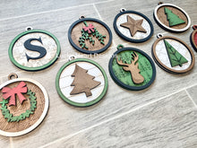 Load image into Gallery viewer, Farmhouse Round Christmas Ornament File SVG, Holiday glowforge, LuckyHeartDesignsCo