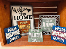 Load image into Gallery viewer, Hero Military Interchangeable Leaning Sign File SVG, Tiered Tray Glowforge, LuckyHeartDesignsCo
