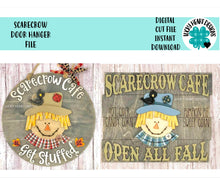 Load image into Gallery viewer, Scarecrow Door Hanger Bundle File SVG, Fall Doorhanger Glowforge, LuckyHeartDesignsco