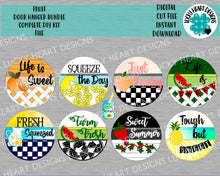 Load image into Gallery viewer, Fruit Door Hanger Complete DIY KIT File SVG, Summer Glowforge Sign, LuckyHeartDesignsCo