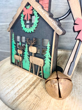 Load image into Gallery viewer, Rustic Plaid Christmas Tiered Tray File SVG, Cabin Sled Holiday Tier Tray Glowforge, LuckyHeartDesignsCo