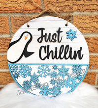 Load image into Gallery viewer, Winter Door Hanger Bundle Complete DIY KIT File SVG, Snow Sign Glowforge, LuckyHeartDesignsCo