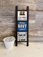 Load image into Gallery viewer, Hero Military Interchangeable Leaning Sign File SVG, Tiered Tray Glowforge, LuckyHeartDesignsCo