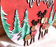 Load image into Gallery viewer, Home For The Holidays Rustic Christmas Door Hanger Sign File SVG, Glowforge, LuckyHeartDesignsCo