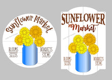Load image into Gallery viewer, Sunflower Market Door Hanger Sign File SVG, Fall Glowforge, LuckyHeartDesignsCo