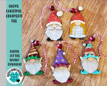 Load image into Gallery viewer, Gnome Christmas Ornament File SVG, Gnomie Glowforge, LuckyHeartDesignsCo