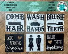 Load image into Gallery viewer, Bathroom Leaning Ladder File SVG, Glowforge Tiered Tray, LuckyHeartDesignsCo