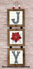 Load image into Gallery viewer, Poinsettia Interchangeable Leaning Sign File, Christmas, Holiday Glowforge, LuckyHeartDesignsCo