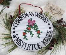Load image into Gallery viewer, Mistletoe Kisses Christmas Door Hanger Bundle File SVG, Glowforge Holiday, LuckyHeartDesignsCo