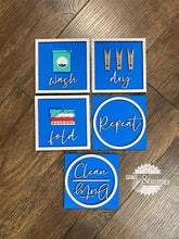 Load image into Gallery viewer, Laundry Leaning Ladder File SVG, Glowforge Tiered Tray, Wash Dry Fold, LuckyHeartDesignsCo