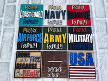 Load image into Gallery viewer, Hero Military Interchangeable Leaning Sign File SVG, Tiered Tray Glowforge, LuckyHeartDesignsCo