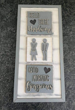 Load image into Gallery viewer, Bathroom Leaning Ladder File SVG, Glowforge Tiered Tray, LuckyHeartDesignsCo