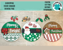 Load image into Gallery viewer, Holiday Door Hanger Bundle File SVG, Complete DIY KIT, Christmas Hanukkah Sign Glowforge, LuckyHeartDesignsCo