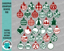 Load image into Gallery viewer, Christmas Ornament Bundle File SVG, Glowforge, LuckyHeartDesignsCo