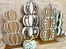 Load image into Gallery viewer, Stacking Pumpkins Four File SVG, Fall Decor Glowforge, LuckyHeartDesignsCo