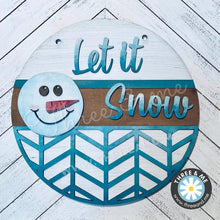 Load image into Gallery viewer, Winter Door Hanger Bundle Complete DIY KIT File SVG, Snow Sign Glowforge, LuckyHeartDesignsCo