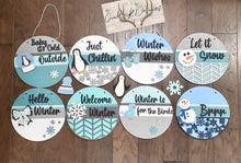 Load image into Gallery viewer, Winter Door Hanger Bundle Complete DIY KIT File SVG, Snow Sign Glowforge, LuckyHeartDesignsCo