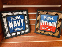 Load image into Gallery viewer, Hero Military Interchangeable Leaning Sign File SVG, Tiered Tray Glowforge, LuckyHeartDesignsCo