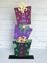Load image into Gallery viewer, Stacking Presents File SVG, Christmas Decor Glowforge, LuckyHaertDesignsCo