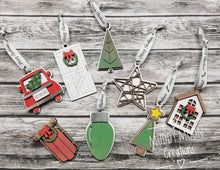 Load image into Gallery viewer, Farmhouse Shapes Christmas Ornaments File SVG, Holiday Glowforge, LuckyHeartDesignsCo