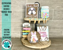Load image into Gallery viewer, Cottontail Bunny Easter Tiered Tray File SVG, Glowforge, LuckyHeartDesignsCo