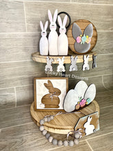 Load image into Gallery viewer, Farmhouse Bunny Easter Tiered Tray File SVG, Spring Glowforge Tier Tray, LuckyHeartDesignsCo