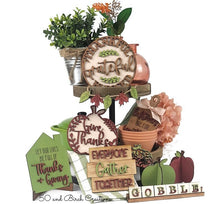 Load image into Gallery viewer, Thanksgiving Tiered Tray File SVG, Glowforge Laser, Thankful Fall Tier Tray, LuckyHeartDesignsCo