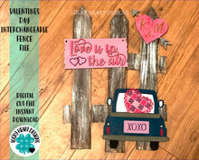 Load image into Gallery viewer, Valentines Day Interchangeable Fence File SVG, Love Farmtruck Glowforge, LuckyHeartDesignsCo