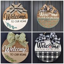 Load image into Gallery viewer, Patterned Door Hanger Bundle File SVG, Glowforge Sign, LuckyHeartDesignsCo