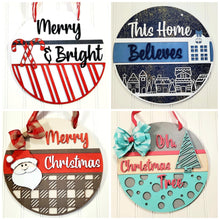 Load image into Gallery viewer, Holiday Door Hanger Bundle File SVG, Complete DIY KIT, Christmas Hanukkah Sign Glowforge, LuckyHeartDesignsCo