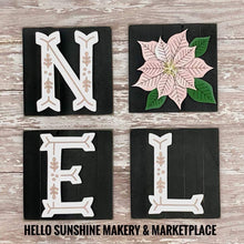 Load image into Gallery viewer, Poinsettia Interchangeable Leaning Sign File, Christmas, Holiday Glowforge, LuckyHeartDesignsCo