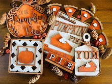 Load image into Gallery viewer, Pumpkin Pie Tiered Tray File SVG, Fall Tier Tray, Thanksgiving Glowforge, LuckyHeartDesignsCo