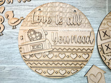 Load image into Gallery viewer, Valentines Day Door Hanger Complete DIY KIT File SVG, Glowforge, LuckyHeartDesignsCo