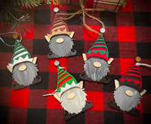 Load image into Gallery viewer, Gnome Christmas Ornament File SVG, Gnomie Glowforge, LuckyHeartDesignsCo