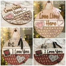 Load image into Gallery viewer, Valentines Day Door Hanger Complete DIY KIT File SVG, Glowforge, LuckyHeartDesignsCo