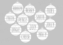 Load image into Gallery viewer, Farmhouse Christmas Words Ornament File SVG, Shiplap Glowforge, LuckyHeartDesignsCO