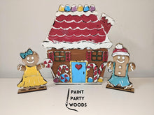 Load image into Gallery viewer, Gingerbread House Man Standing Kit File SVG, Glowforge Holiday Decor, LuckyHeartDesignsCo