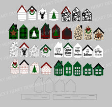 Load image into Gallery viewer, Christmas House Centerpiece File SVG, Holiday Decor, Glowforge, LuckyHeartDesignsCo