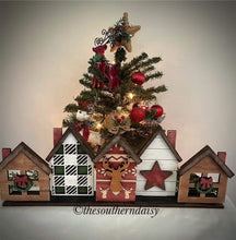 Load image into Gallery viewer, Christmas House Centerpiece File SVG, Holiday Decor, Glowforge, LuckyHeartDesignsCo