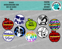 Load image into Gallery viewer, School Interchangeable Sign Add On Shapes File SVG, Glowforge, LuckyHeartDesignsCo