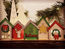 Load image into Gallery viewer, Christmas House Centerpiece File SVG, Holiday Decor, Glowforge, LuckyHeartDesignsCo