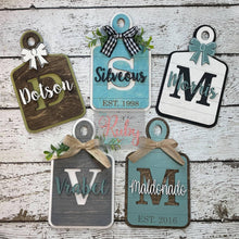 Load image into Gallery viewer, Cutting Board Initial Sign File SVG, Monogram Glowforge, Tiered Tray, LuckyHeartDesignsCo