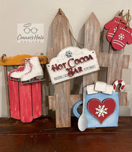 Load image into Gallery viewer, Hot Cocoa Interchangeable Fence Sign File SVG, Winter Glowforge, LuckyHeartDesignsCo