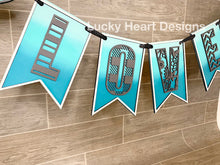 Load image into Gallery viewer, Love Banner File SVG, Glowforge, valentines hearts