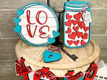Load image into Gallery viewer, Loads Of Love Valentines Tiered Tray File SVG, Tier Tray Glowforge, LuckyHeartDesignsCo
