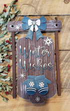 Load image into Gallery viewer, Sled Door Hanger File SVG, Christmas Holiday Winter Glowforge, LuckyHeartDesignsCo