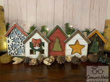 Load image into Gallery viewer, Christmas House Centerpiece File SVG, Holiday Decor, Glowforge, LuckyHeartDesignsCo