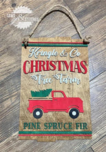 Load image into Gallery viewer, Kringle Christmas Tree Farm Door Hanger File SVG, Holiday Glowforge, LuckyHeartDesignsCo