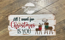 Load image into Gallery viewer, All I Want for Christmas is You Door Hanger File SVG, Holiday Glowforge, LuckyHeartDesignsCo